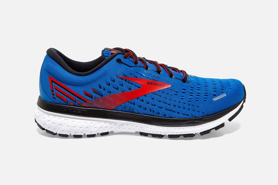 Ghost 13 Road Brooks Running Shoes NZ Mens - Blue/Red/White - FJQWIR-860